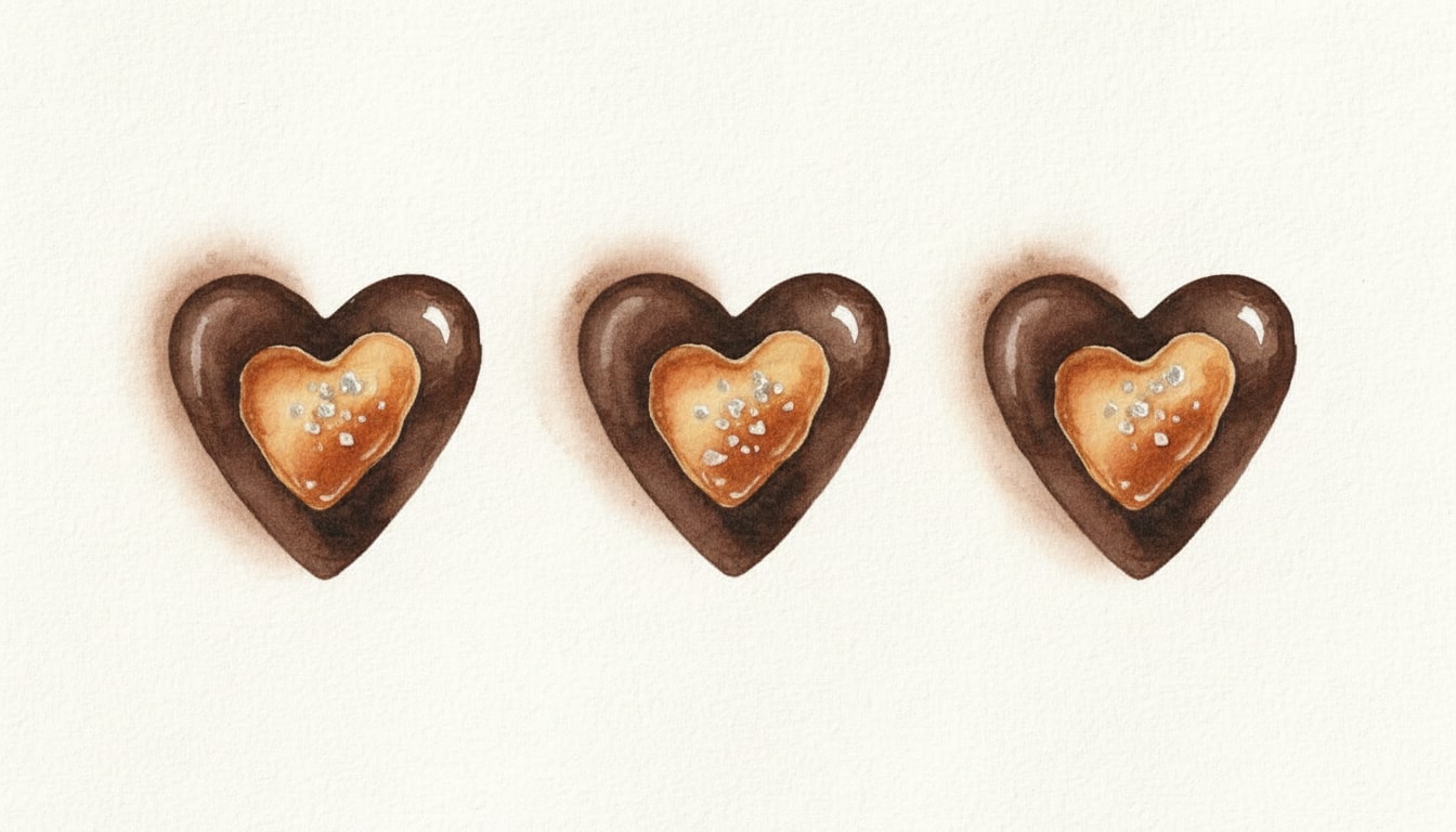 Dark Chocolate Salted Caramel Hearts