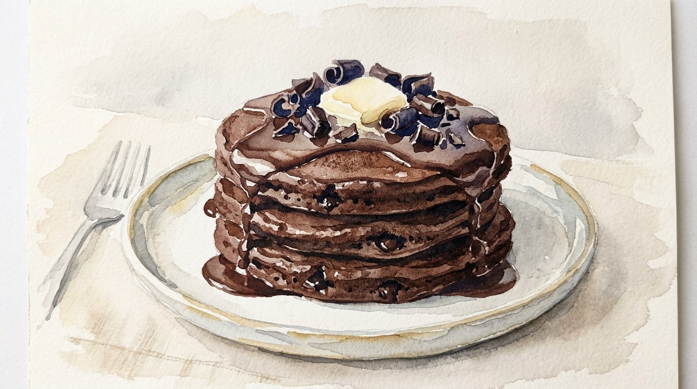 Decadent Double Chocolate Buttermilk Pancakes