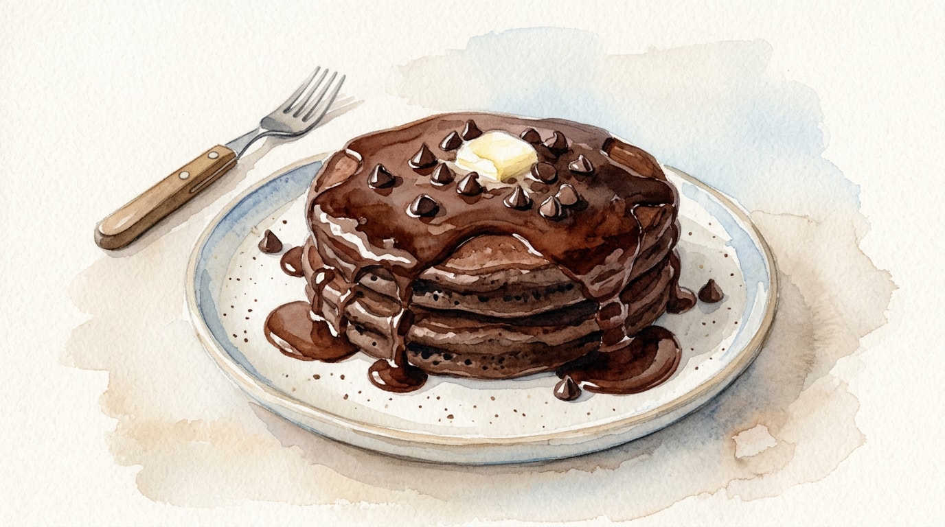 Decadent Double Chocolate Buttermilk Pancakes