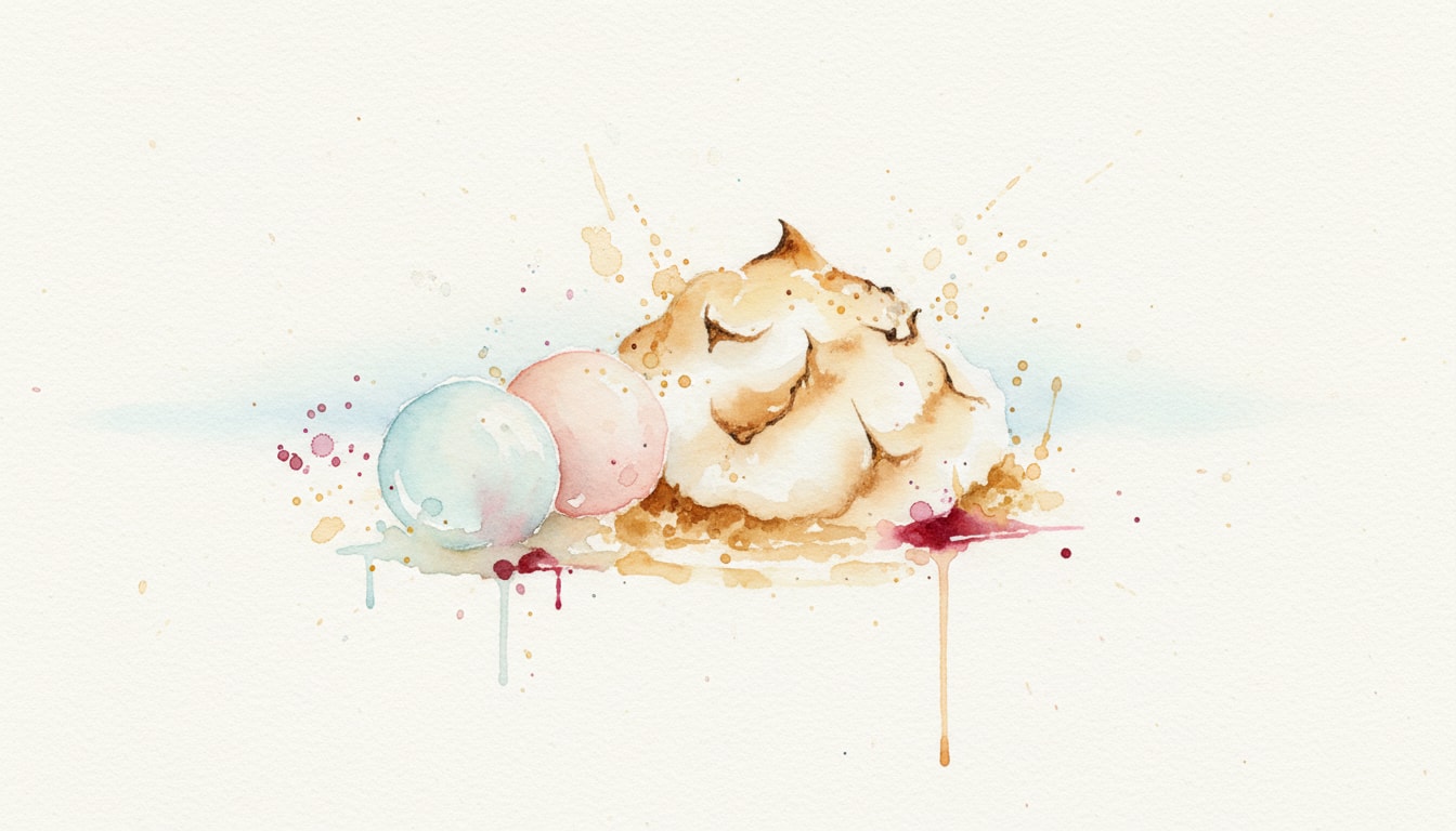 Deconstructed Baked Alaska: Vanilla, Almond, & Raspberry