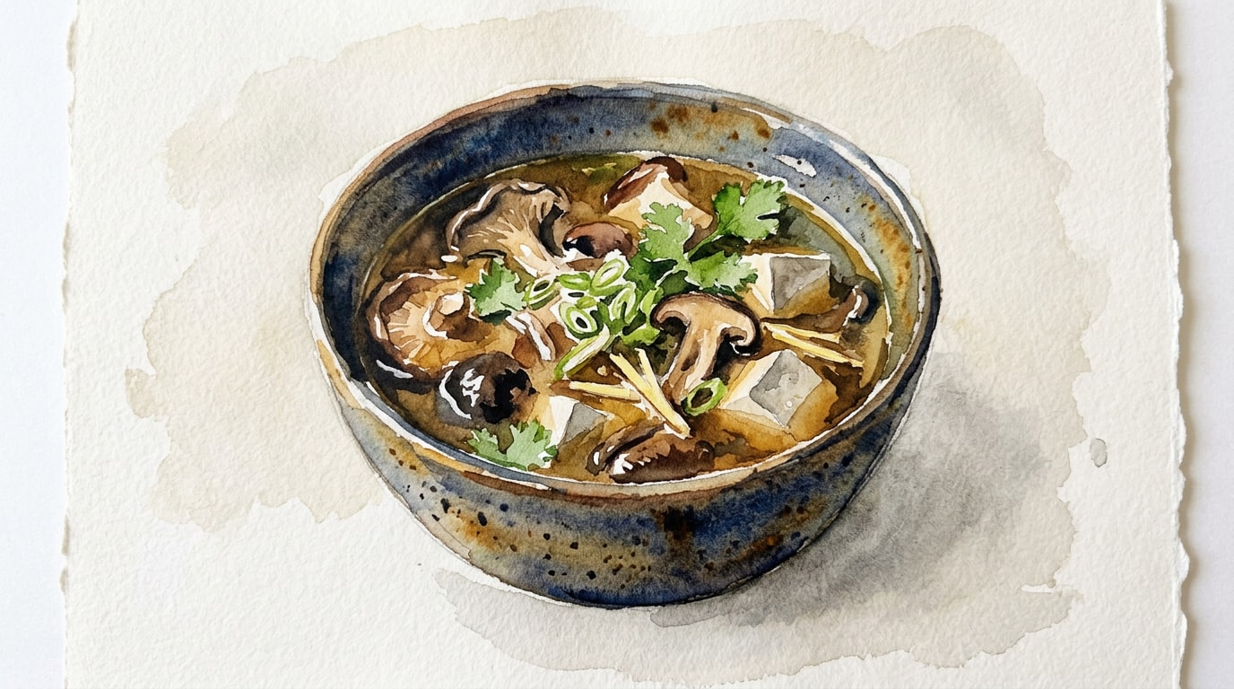 Deep Umami Mushroom and Tofu Soup