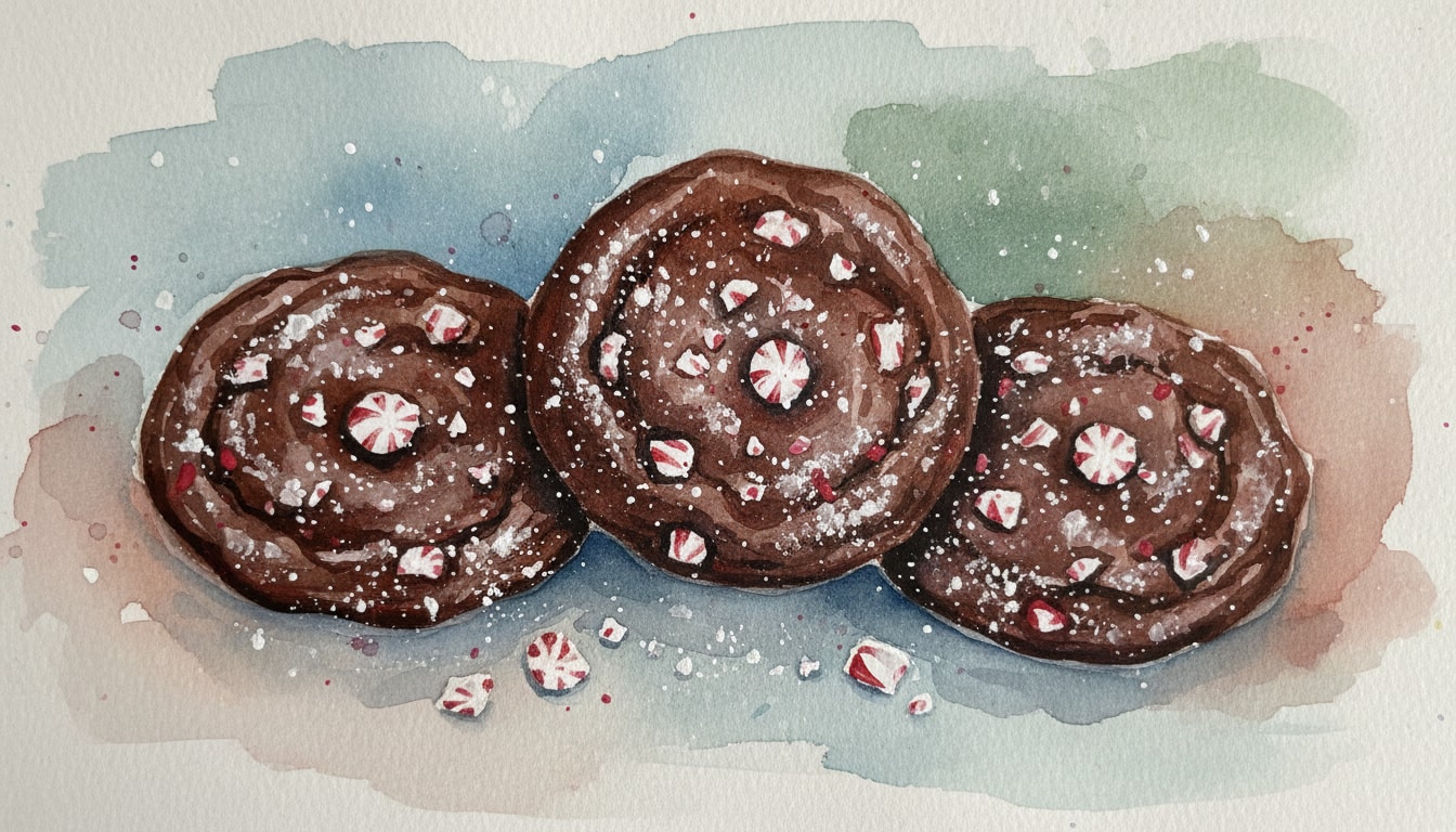Double Chocolate Peppermint Crunch Cookies