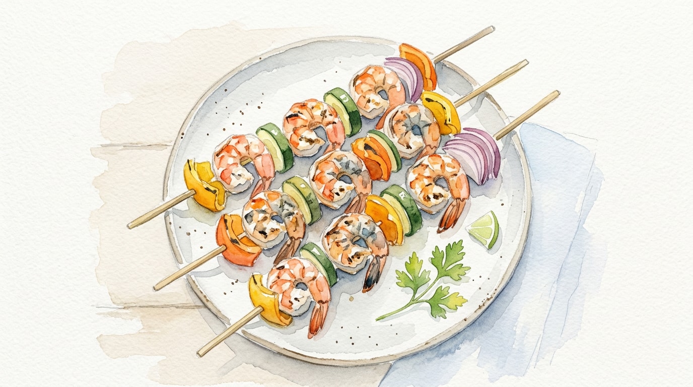 Easiest Grilled Shrimp Skewers