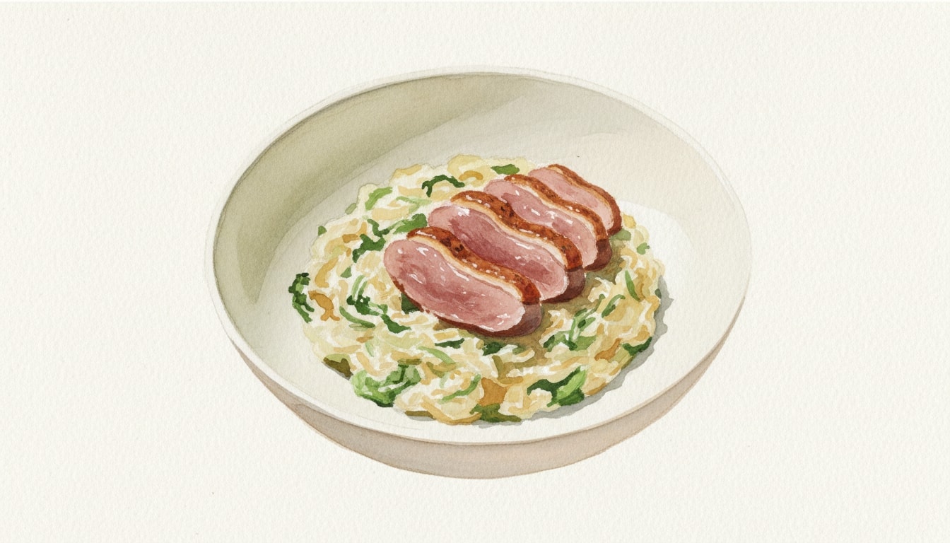 Escarole Risotto With Duck