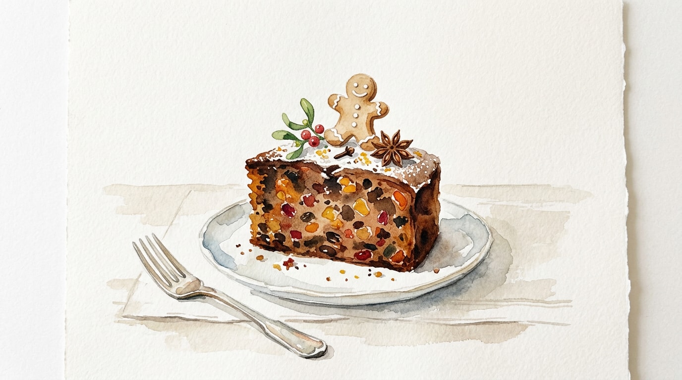 Festive Gingerbread Man Fruit Cake