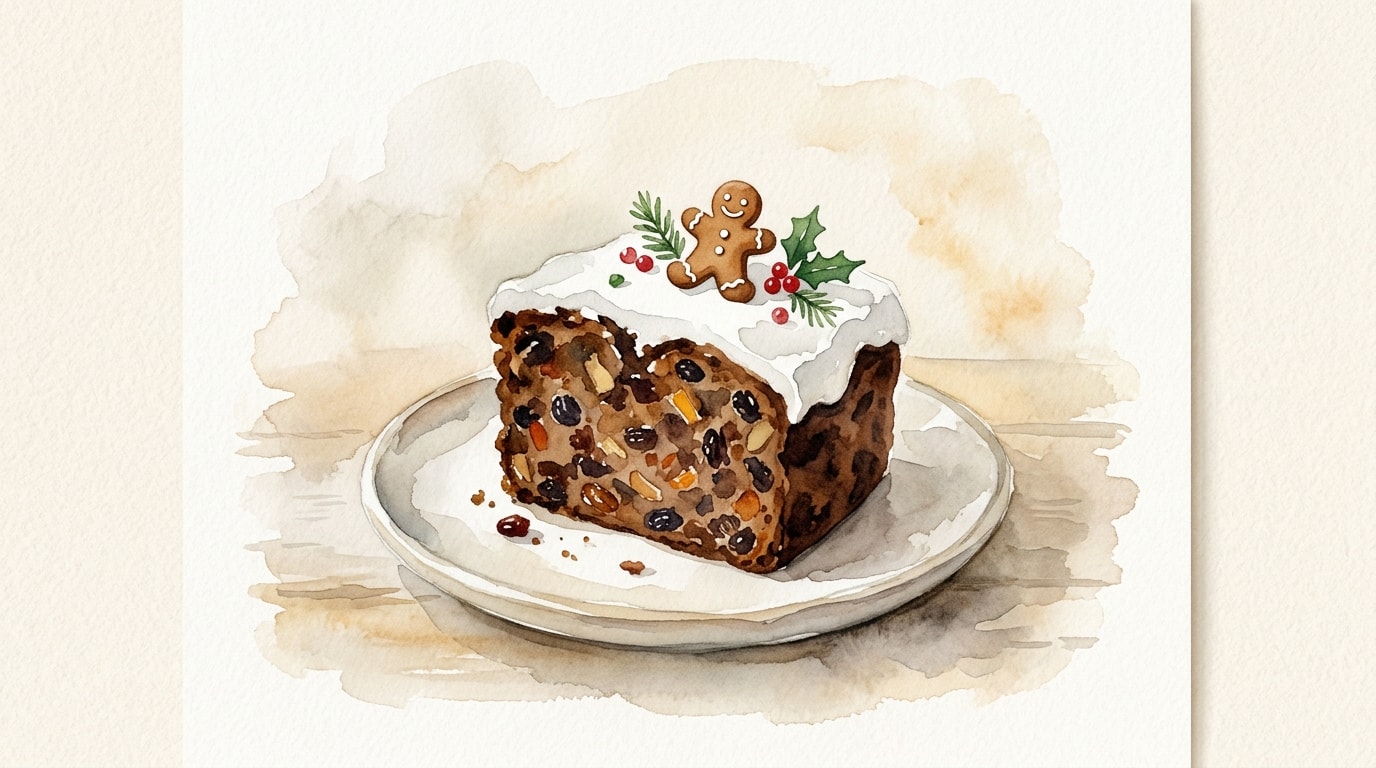 Festive Spiced Gingerbread Man Fruit Cake