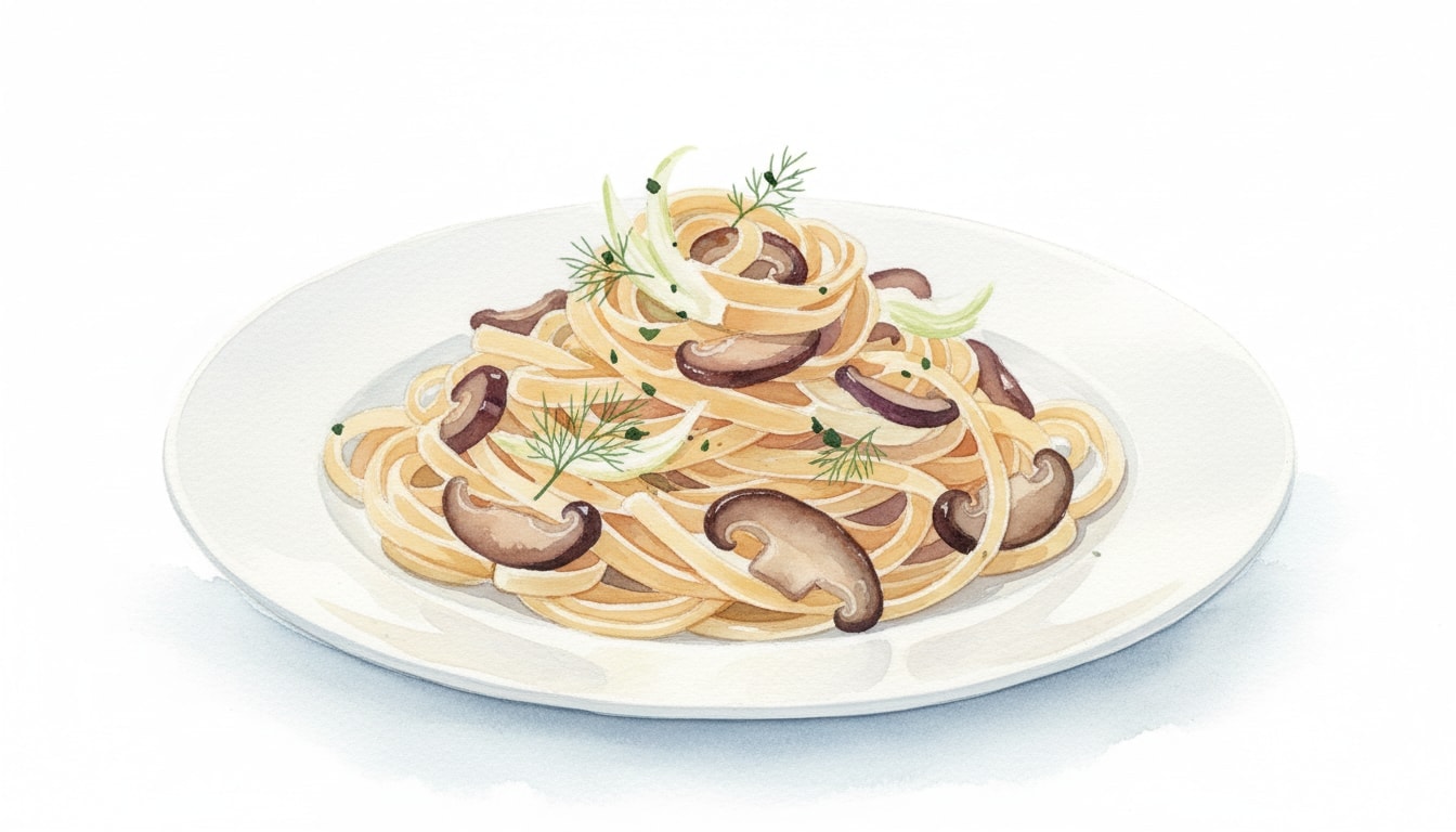 Fettuccine with Fennel and Shiitake Mushrooms