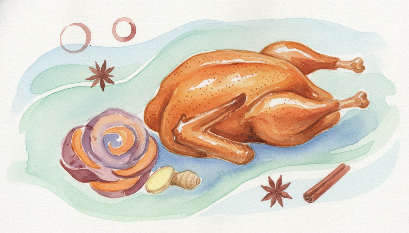 Five-Spice Roast Duck with Miso-Ginger Sweet Potato