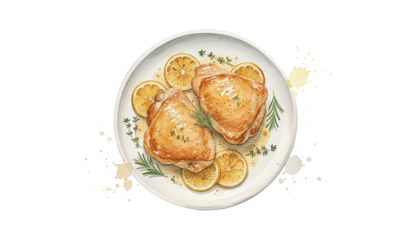 Flattened Chicken Thighs With Roasted Lemon Slices