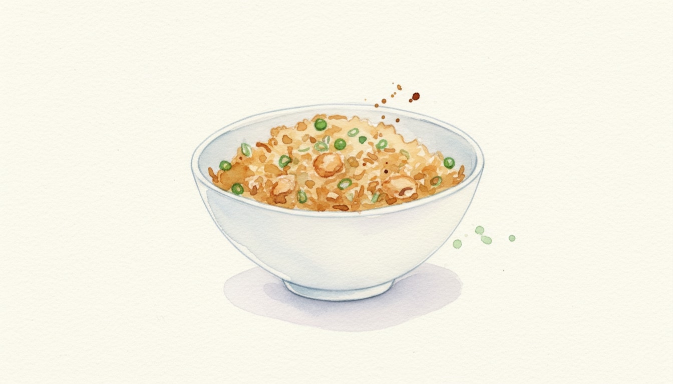 Flavorful Chicken Fried Rice with Scallions and Peas