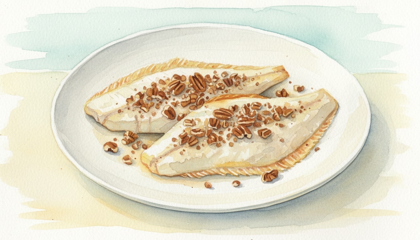 Flounder Fillets with Chopped Pecans