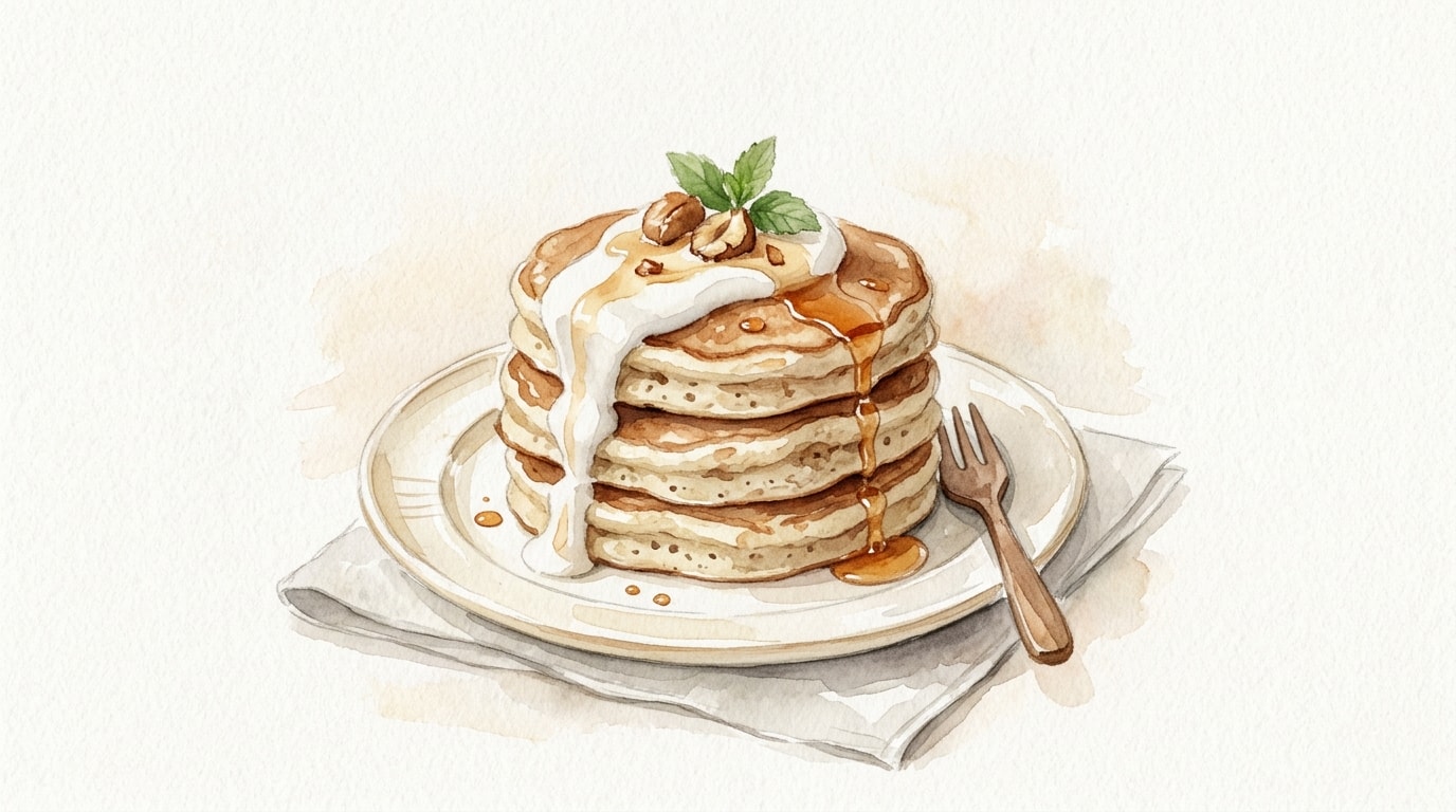 Fluffy Chestnut and Sour Cream Pancakes