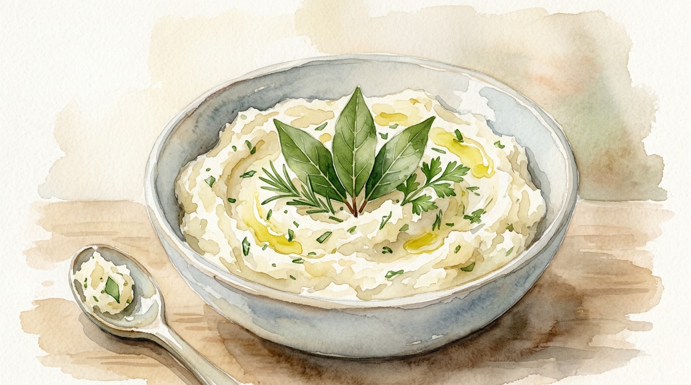 Fresh Bay Leaf and Olive Oil Mashed Potatoes