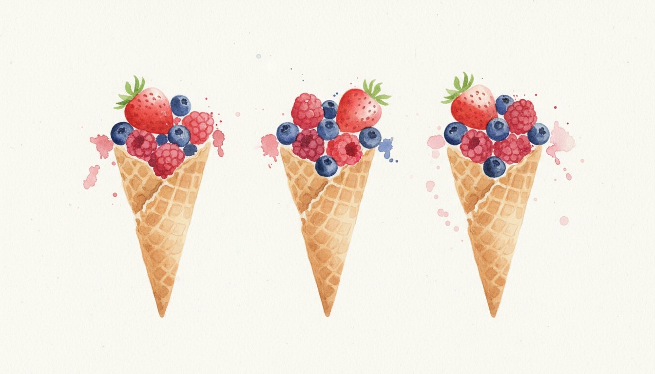 Fresh Berry-Filled Cones