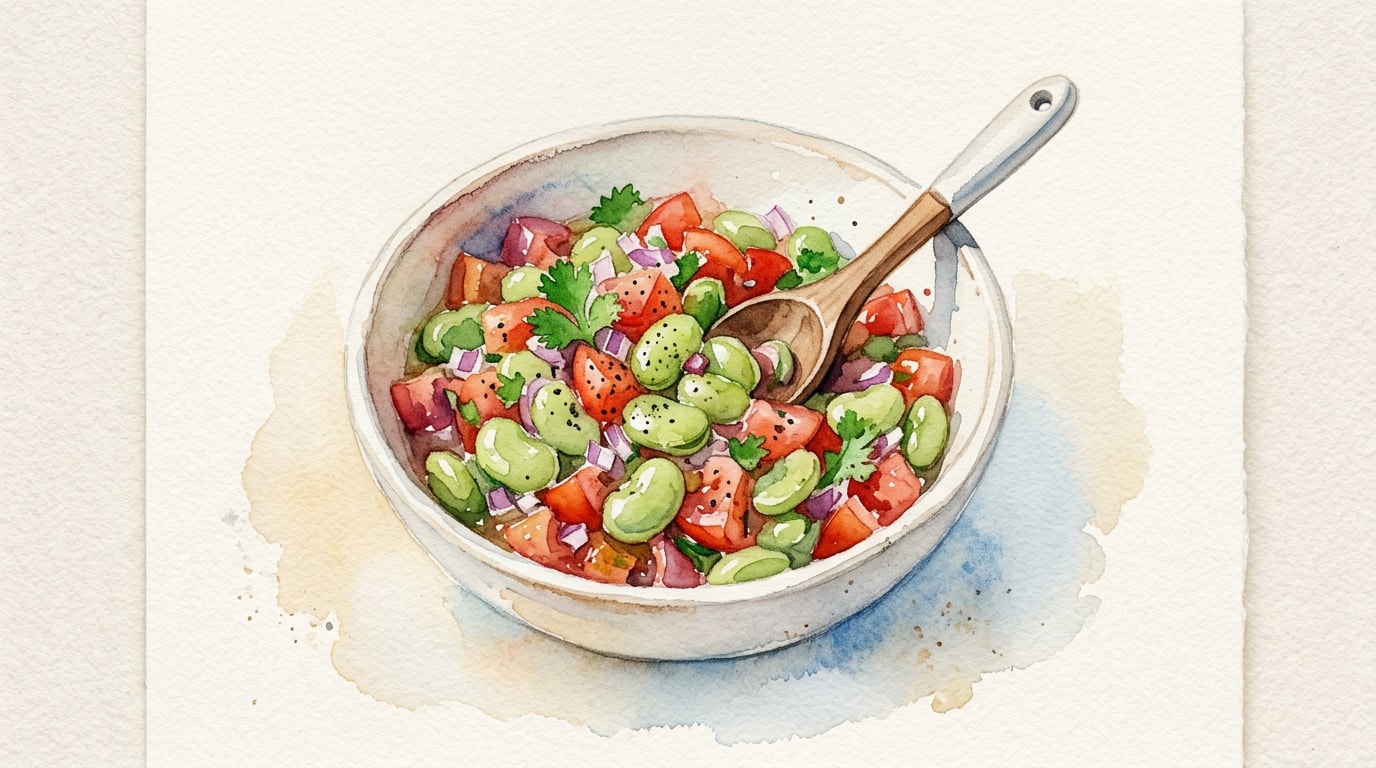 Fresh Fava Bean And Tomato Salsa