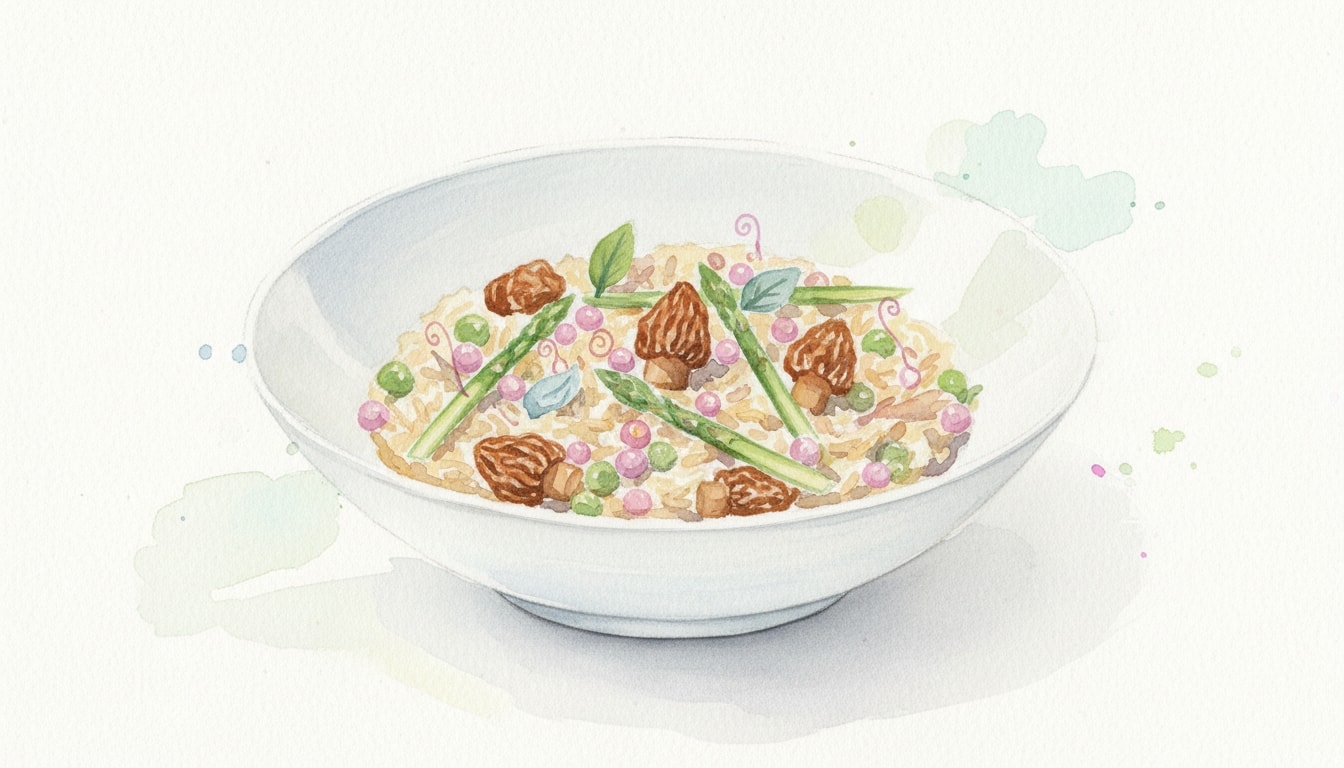Fresh Morel, Asparagus, and Sweet-Pea Risotto
