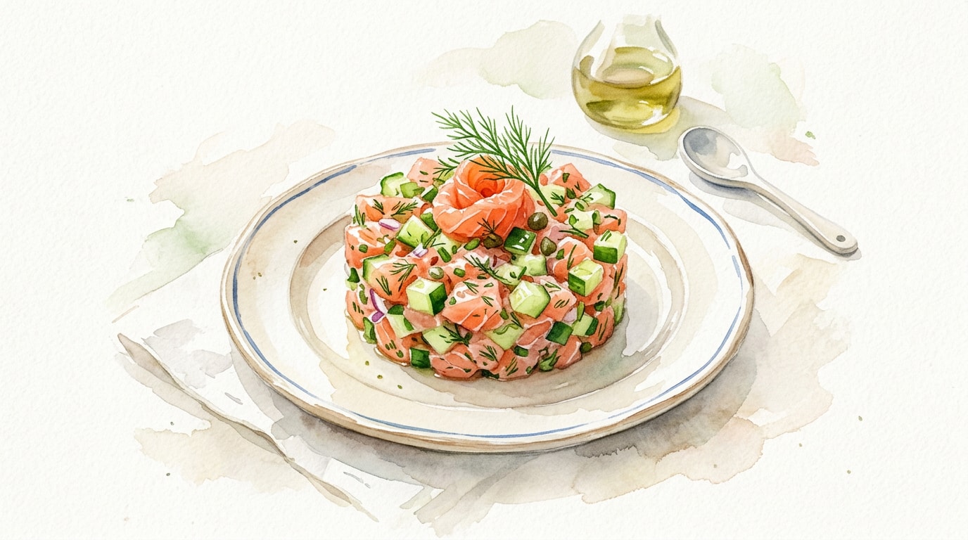 Fresh Salmon and Cucumber Tartare