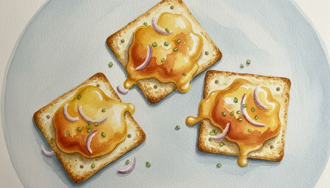 Fried Saltines with Cheddar and Onion