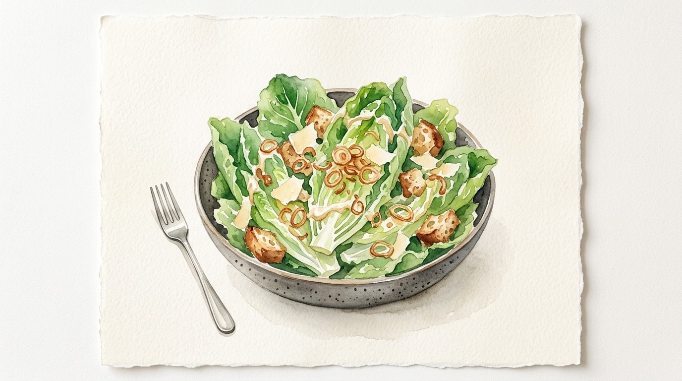 Fried Shallot Aioli Caesar Salad