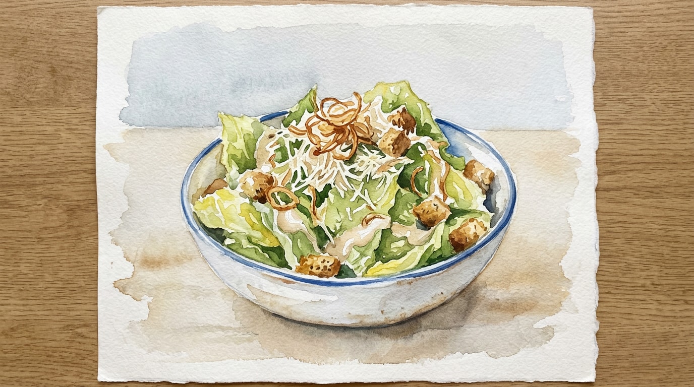 Fried Shallot Aioli Caesar Salad