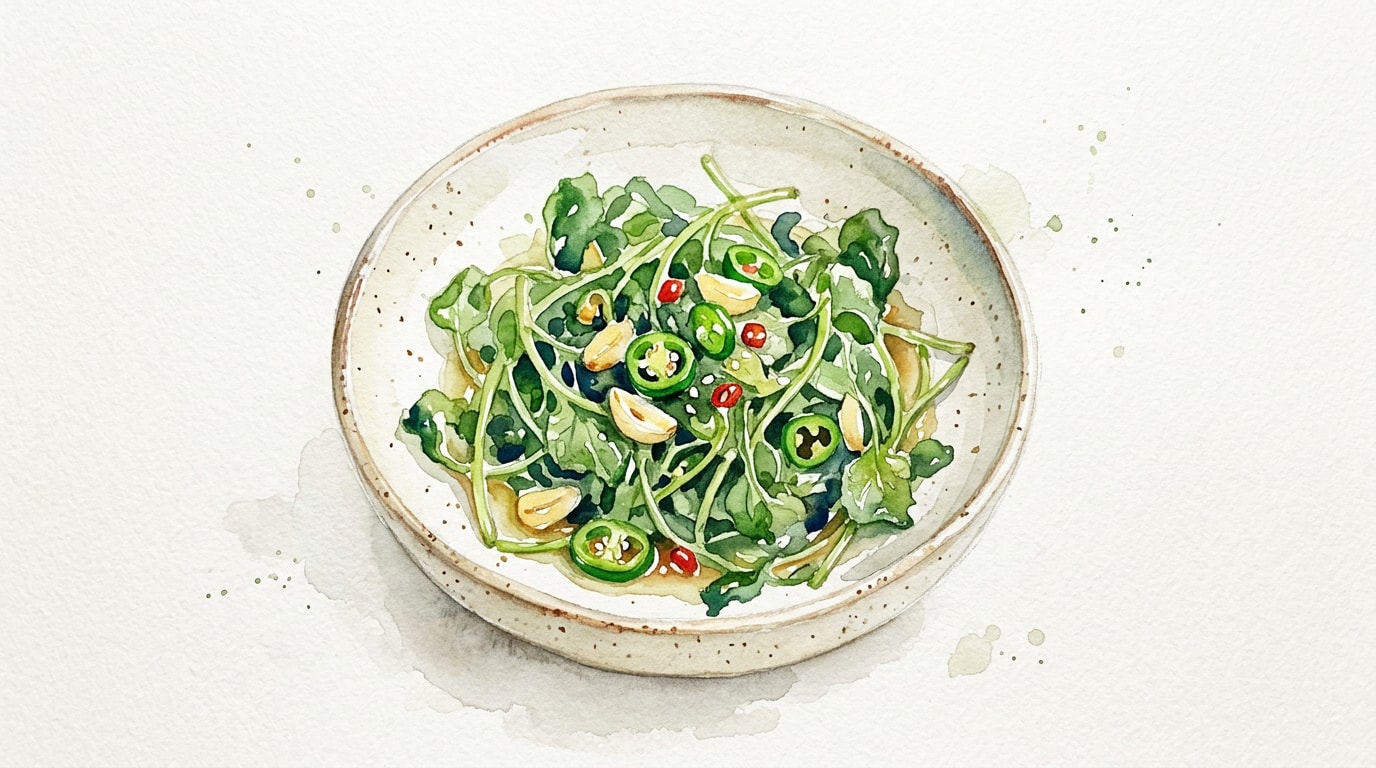 Garlic and Jalapeno Stir-Fried Watercress