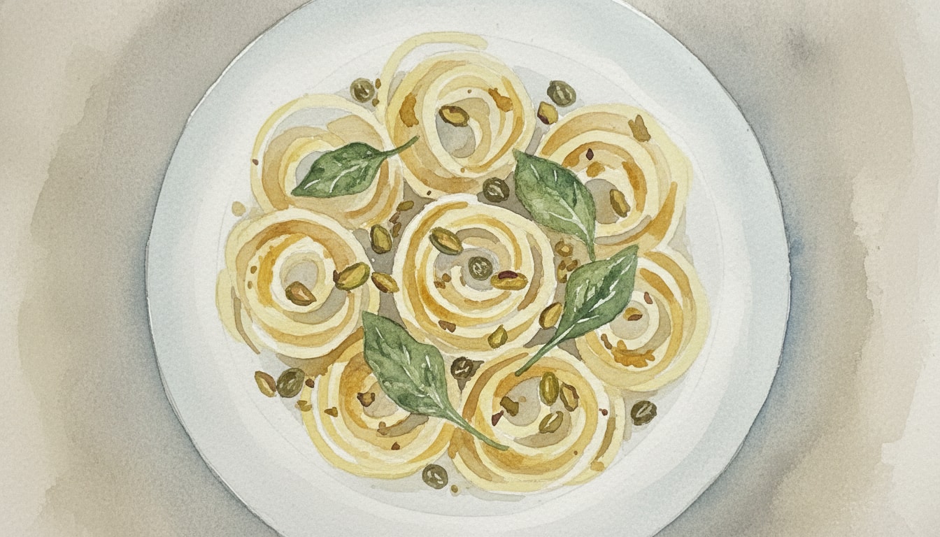 Garlic Butter Pasta with Spinach, Capers, and Toasted Pistachios