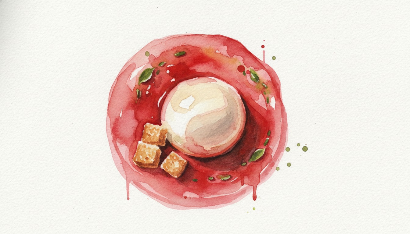 Garlic Royale in Tomato Consommé