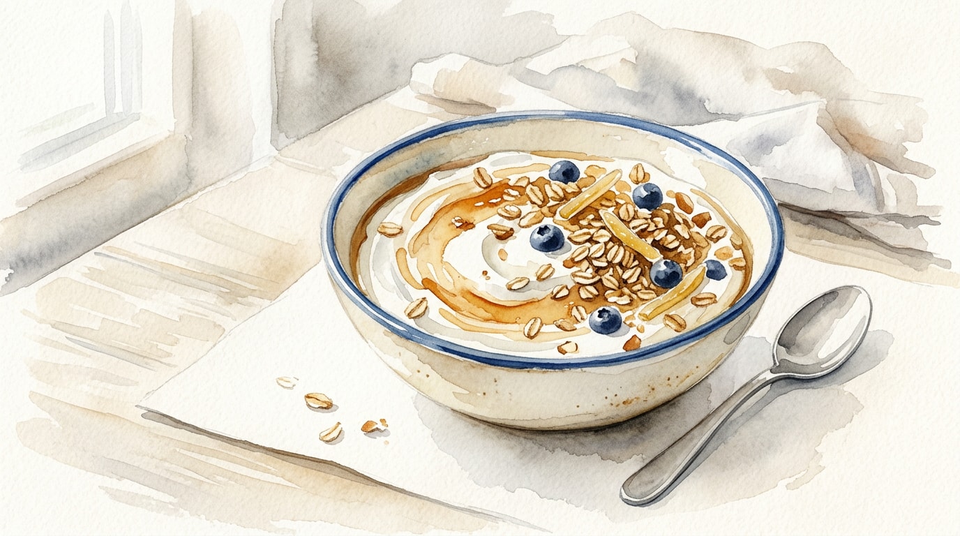 Ginger Syrup Yogurt Bowl with Toasted Oats
