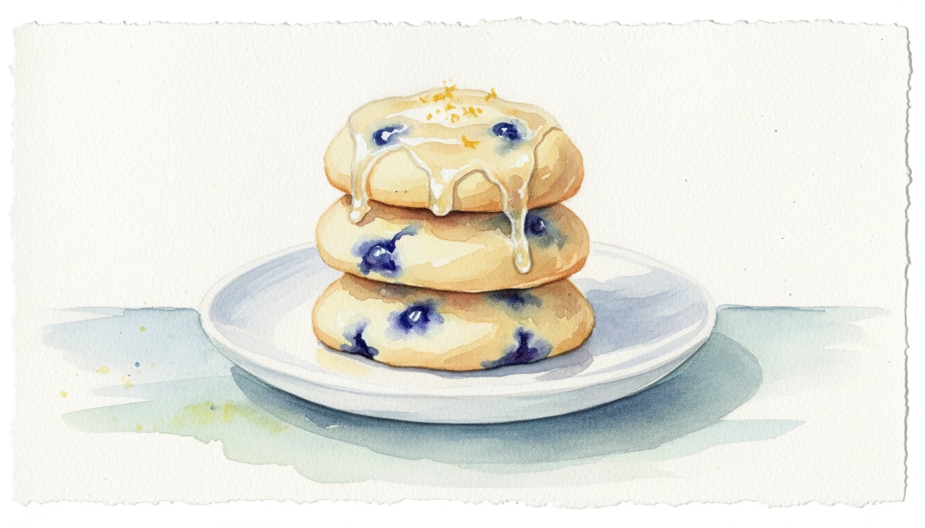 Glazed Lemon Blueberry Almond Cookies