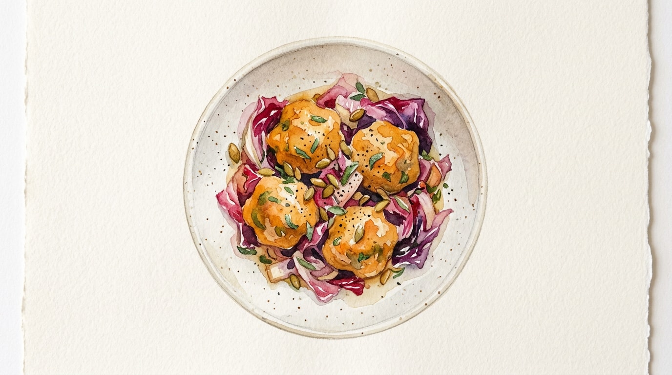 Gluten-Free Pumpkin Dumplings with Spiced Radicchio