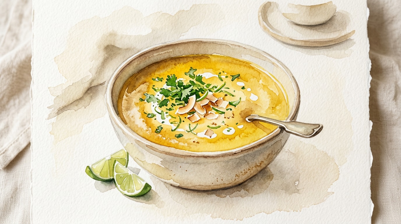 Golden Cauliflower & Coconut Soup with Lime