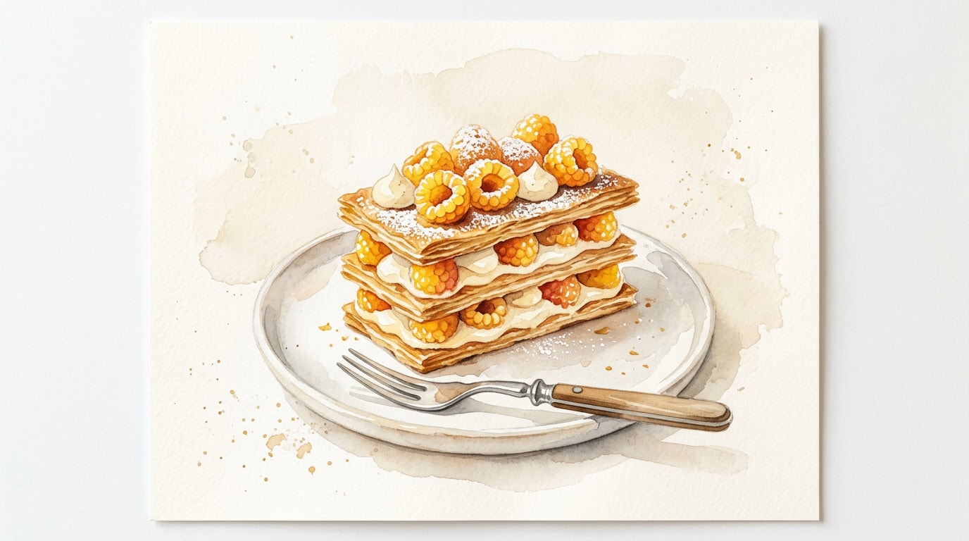 Golden Raspberry Mille-Feuille