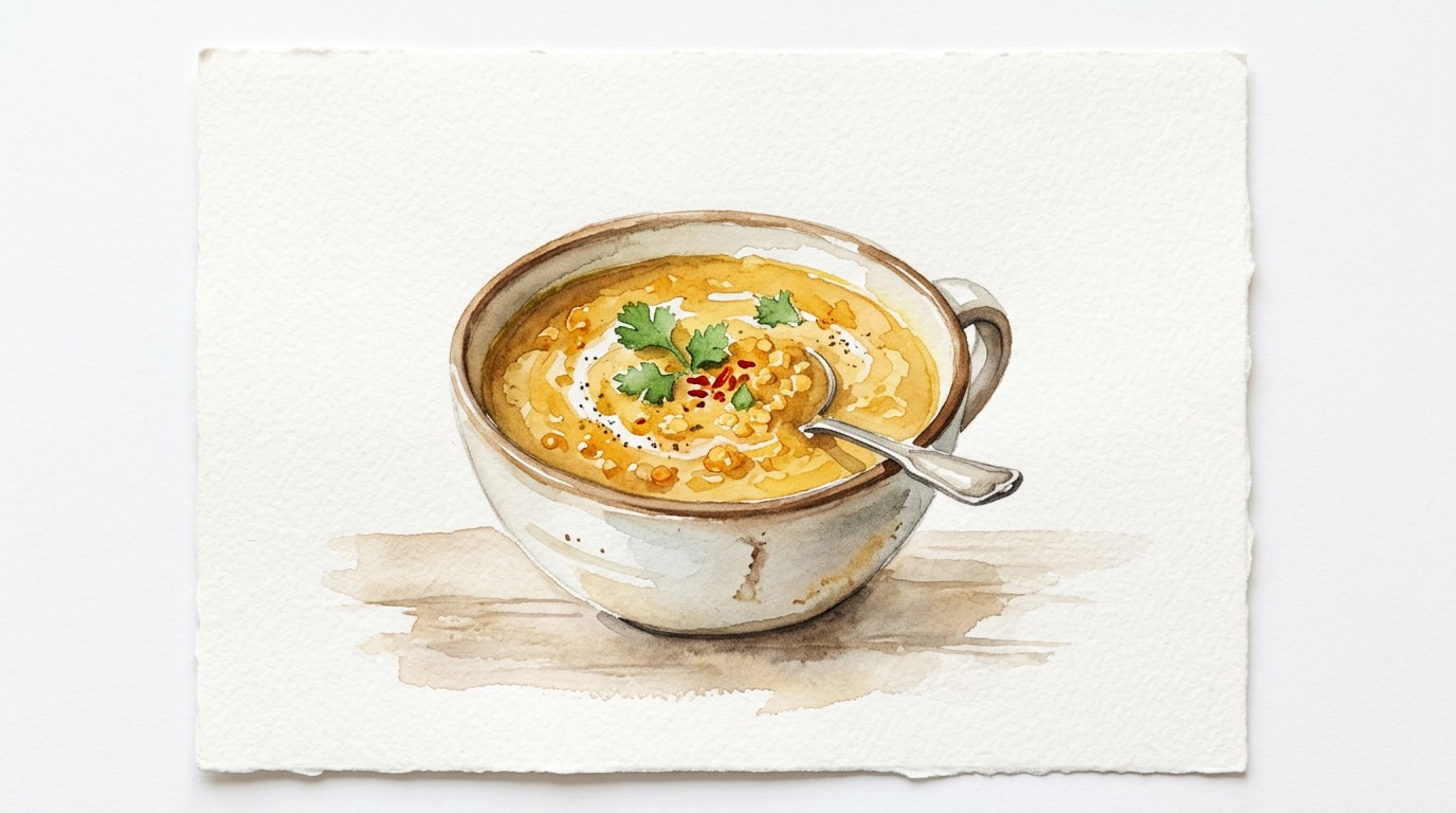 Golden Spiced Red Lentil Soup