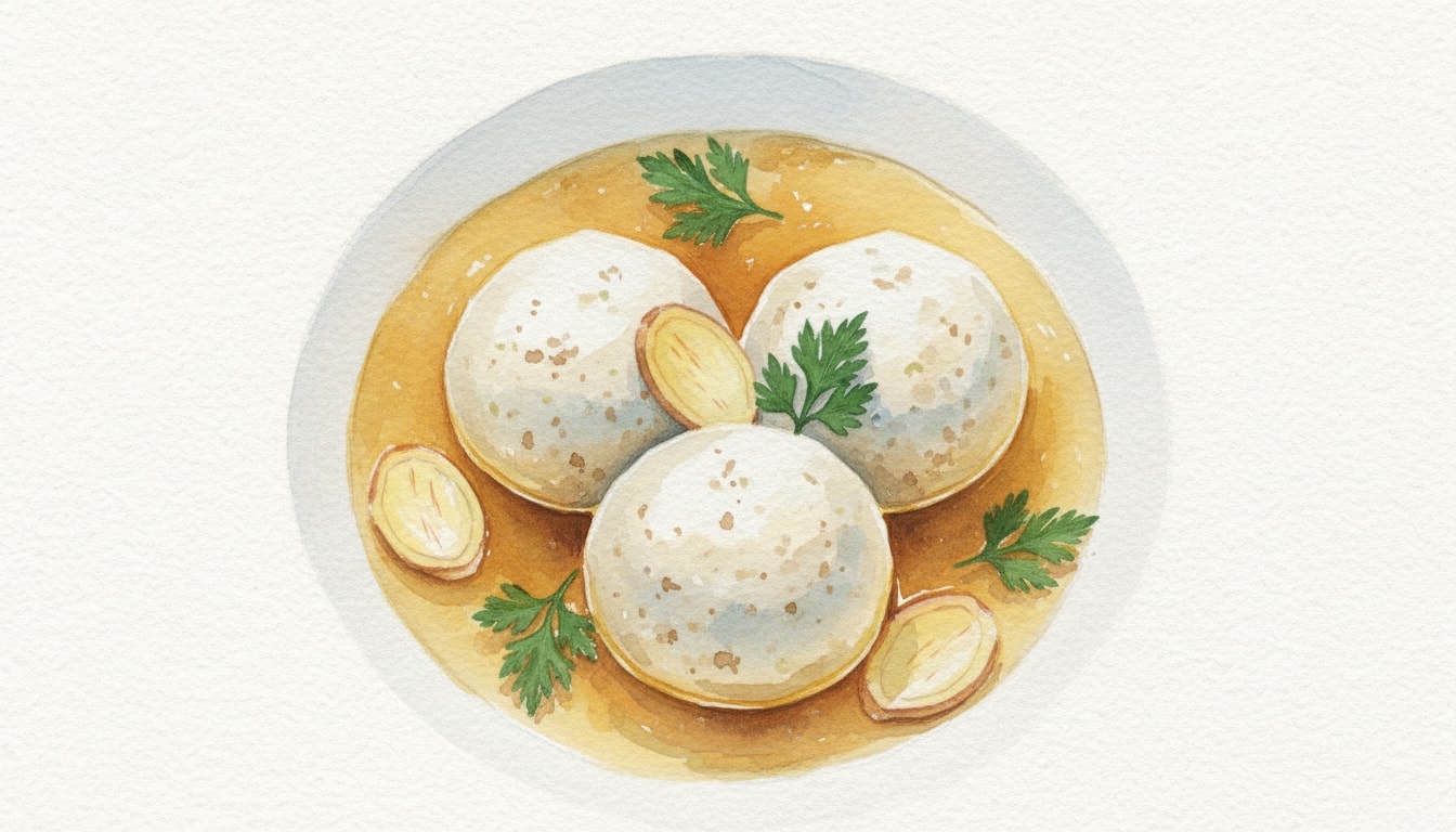 Goose Matzo Balls with Ginger and Parsley