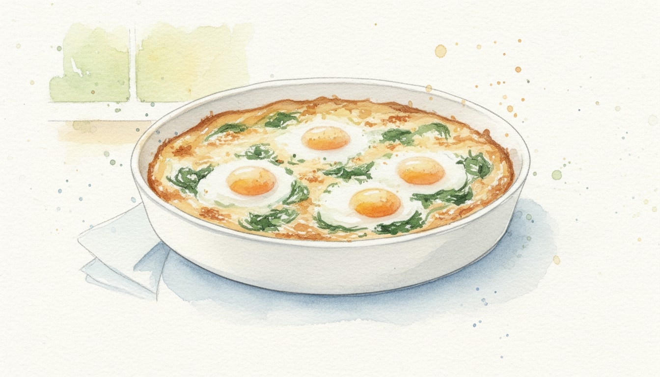 Gratin of Eggs and Spinach