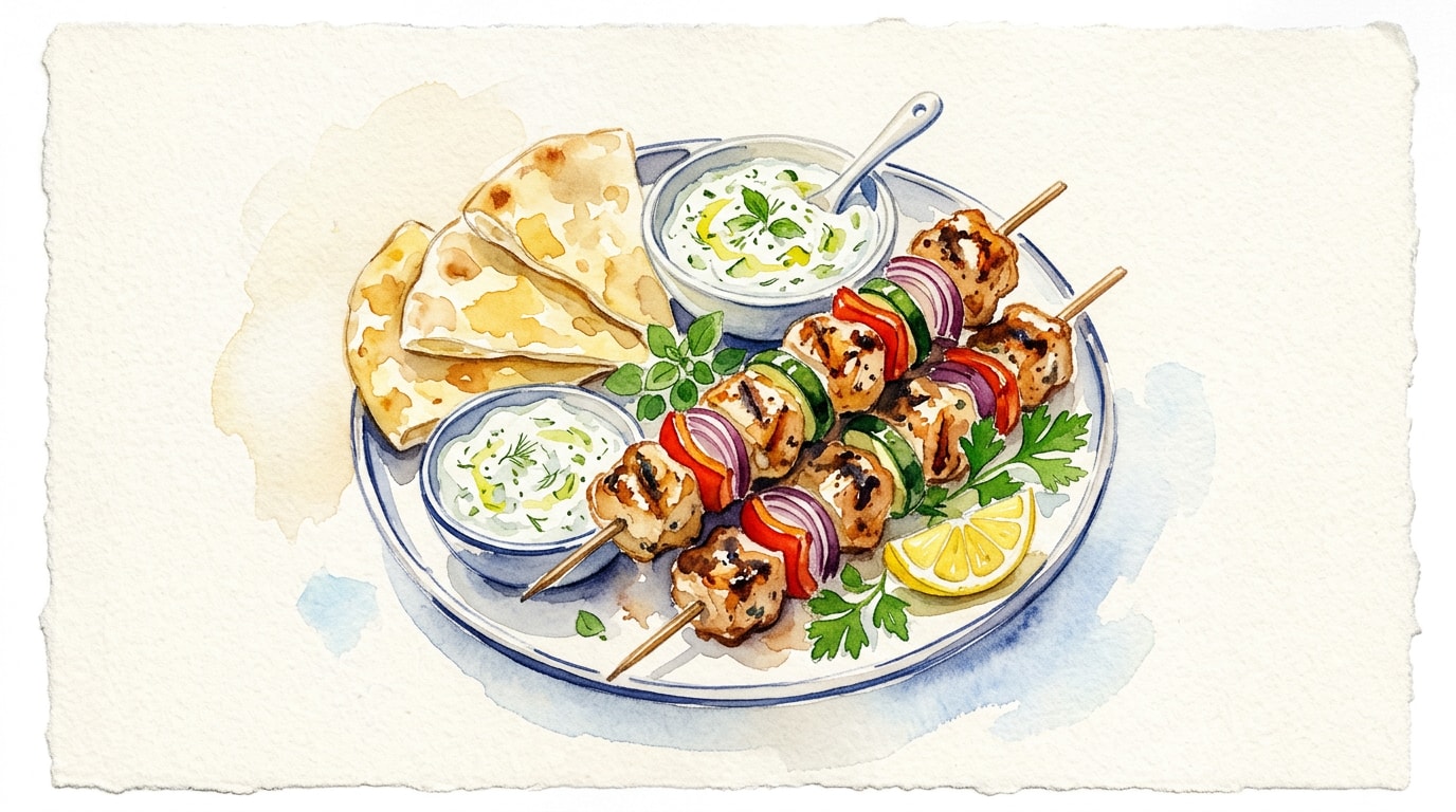 Greek Chicken Souvlaki with Yogurt Marinade