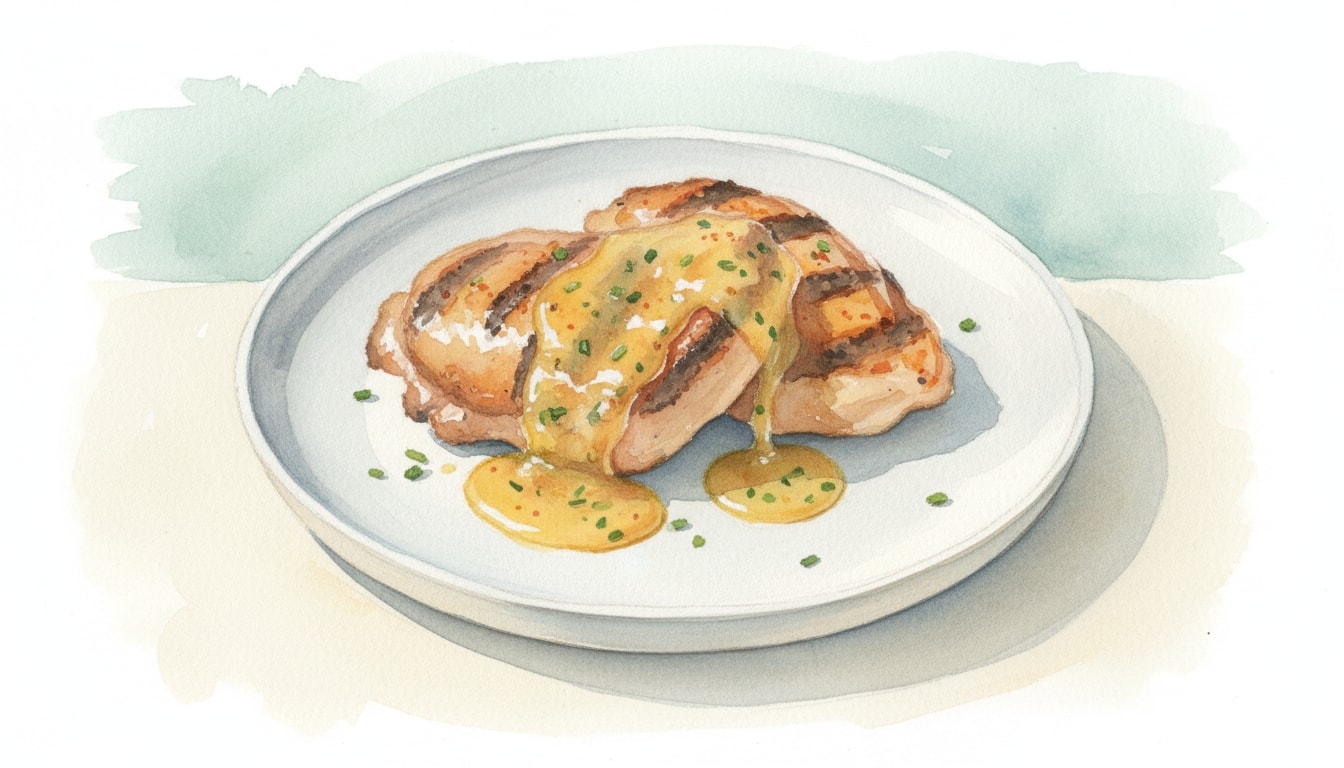 Grilled Chicken Thighs With Sauce Au Chien