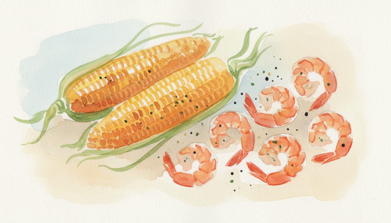 Grilled Corn and Shrimp
