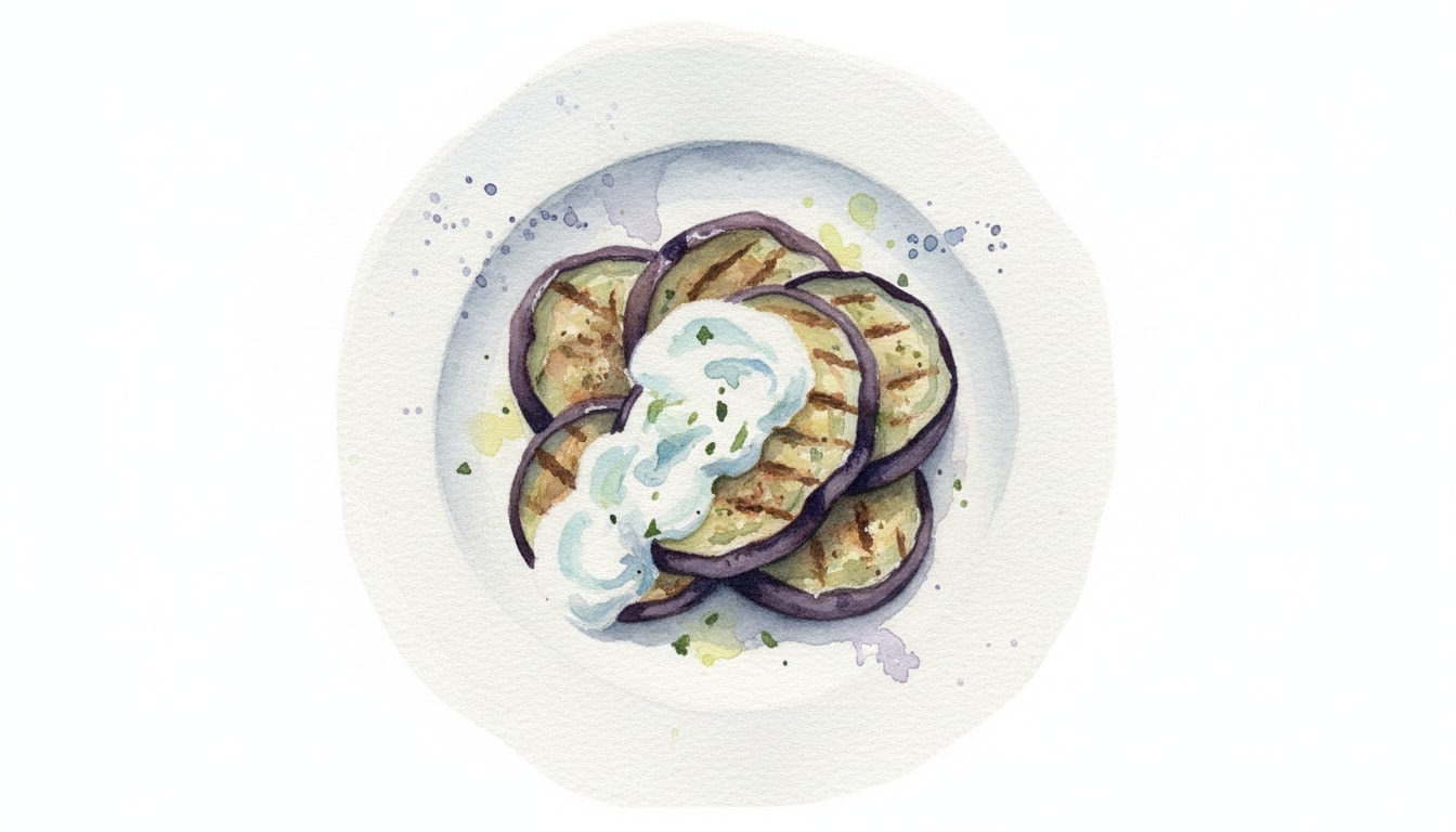 Grilled Eggplant and Yogurt Sauce