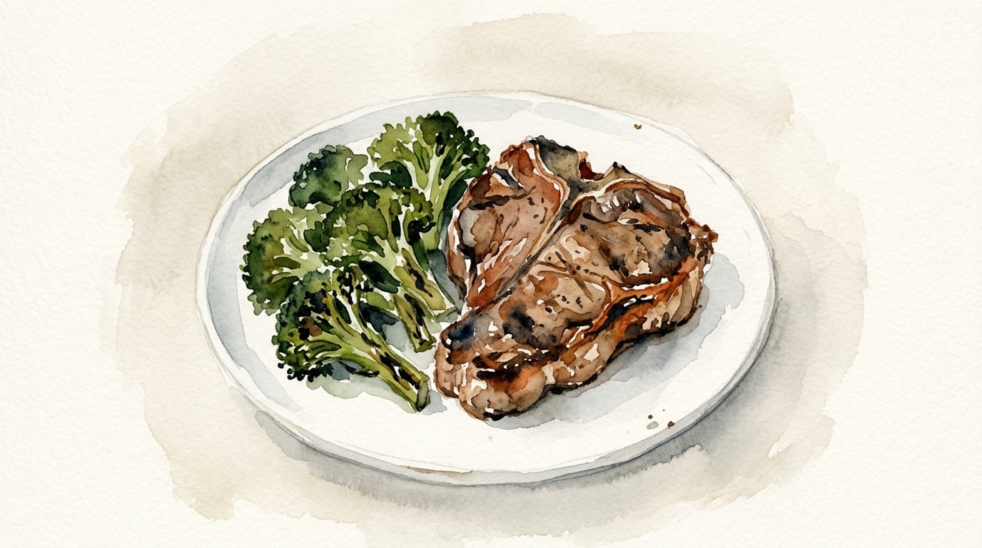 Grilled Lamb Steak with Chargrilled Broccoli