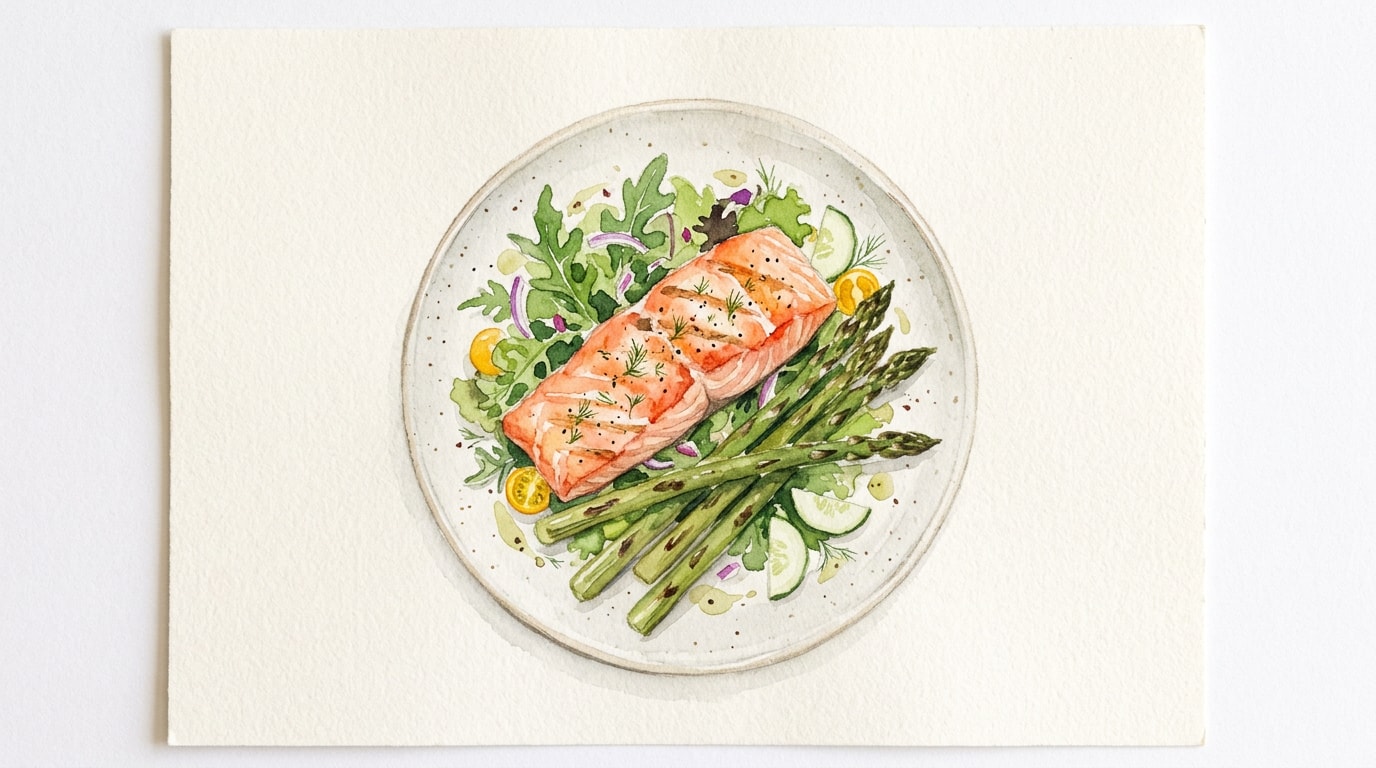 Grilled Salmon And Asparagus Composed Salad