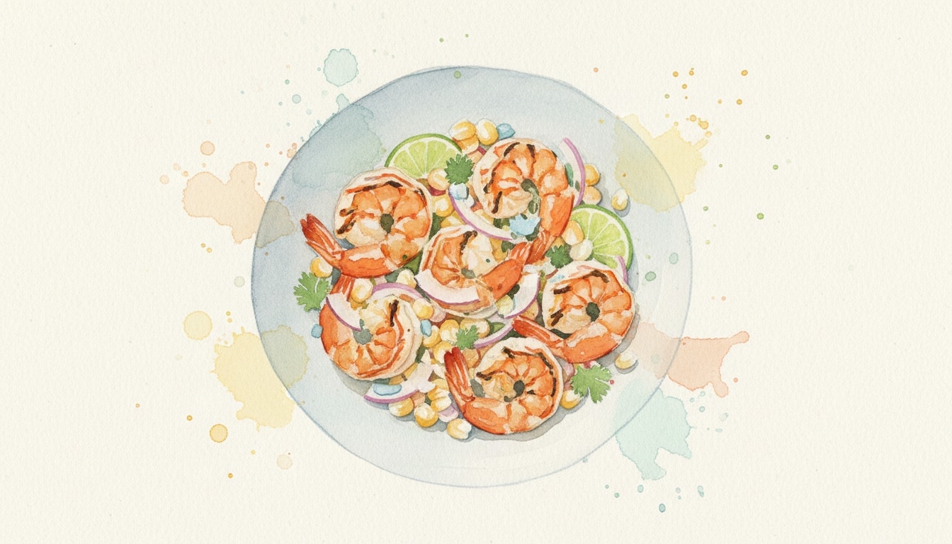 Grilled Shrimp Ceviche With Corn and Coconut