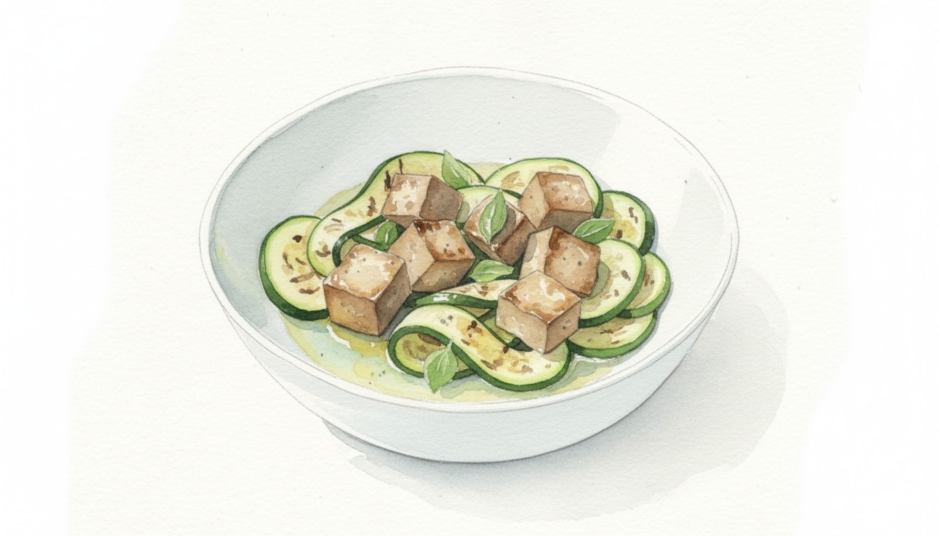 Grilled Tofu and Zucchini Salad