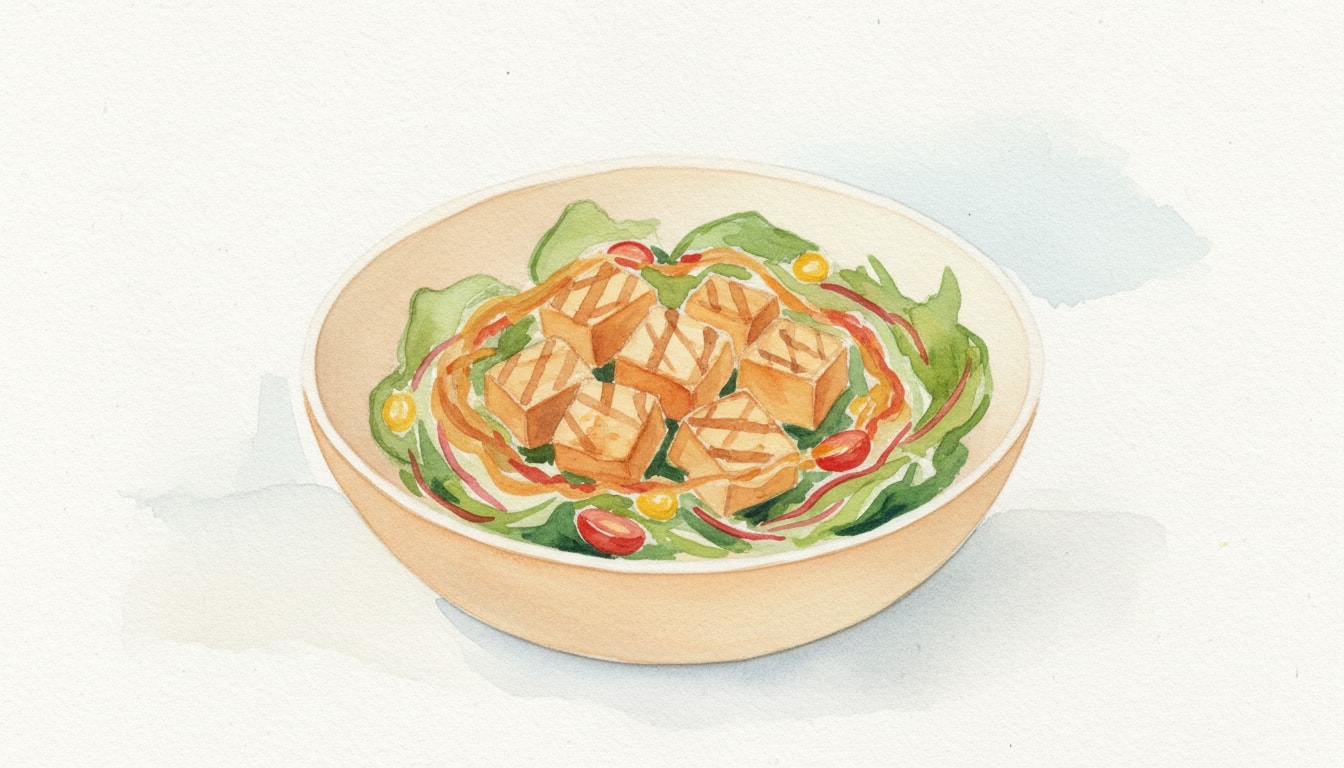 Grilled Tofu Salad With Honey Chile Dressing