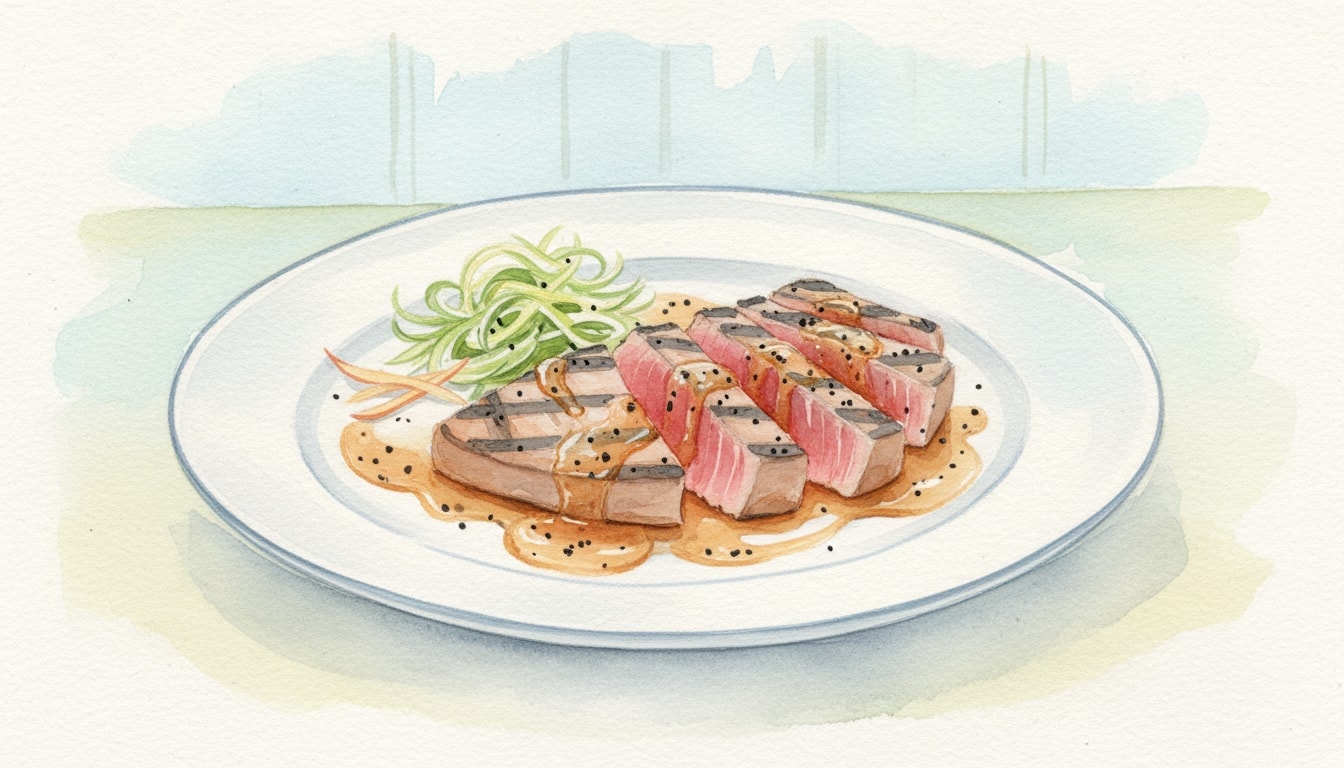 Grilled Tuna With Ginger-Sesame Sauce