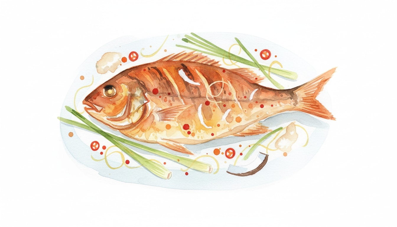 Grilled Whole Fish With Lemongrass, Chiles and Coconut