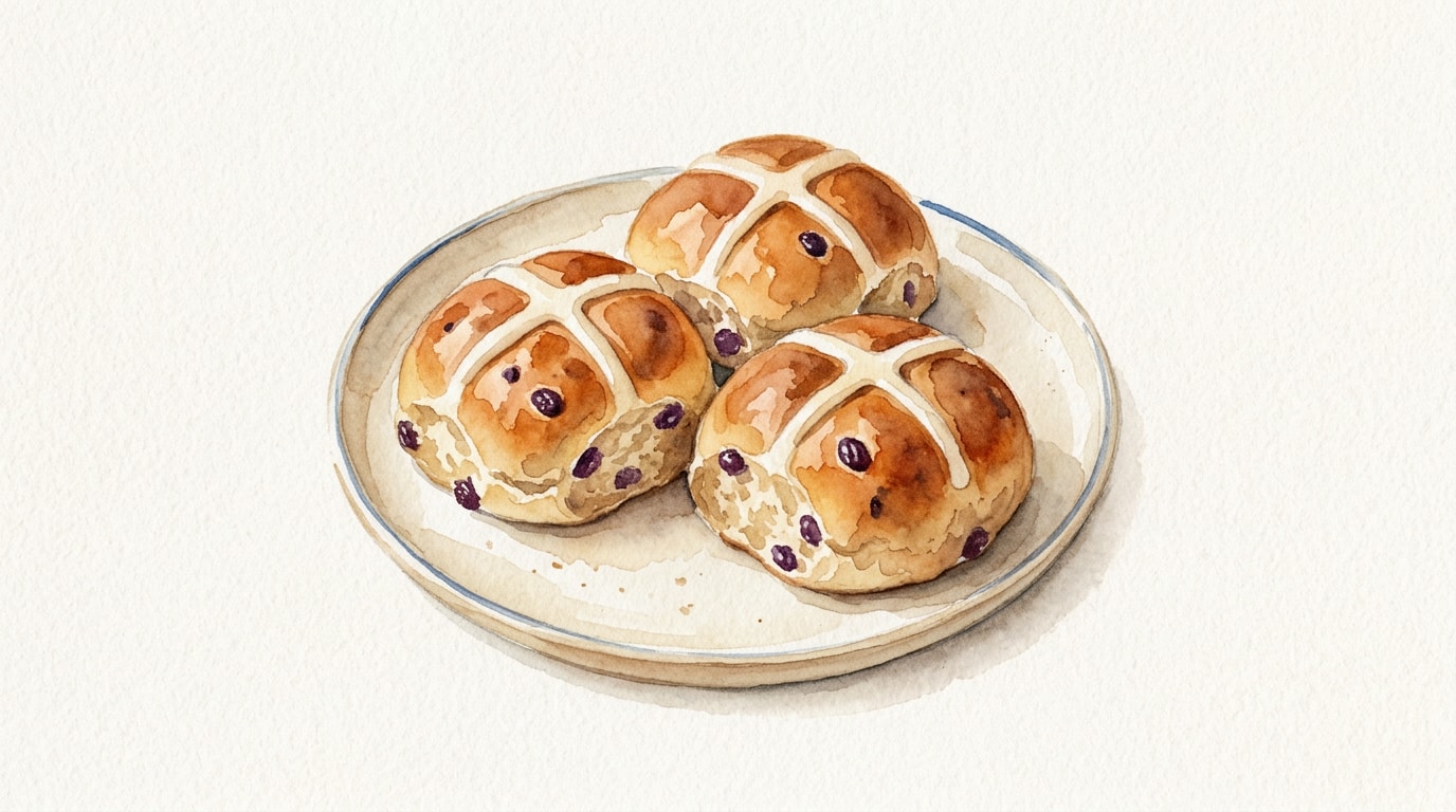Guinness Stout and Raisin Hot Cross Buns
