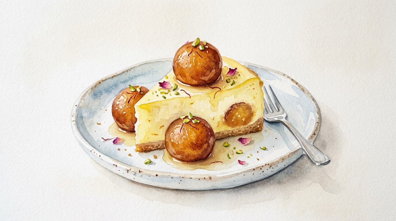 Gulab Jamun Saffron Cheesecake