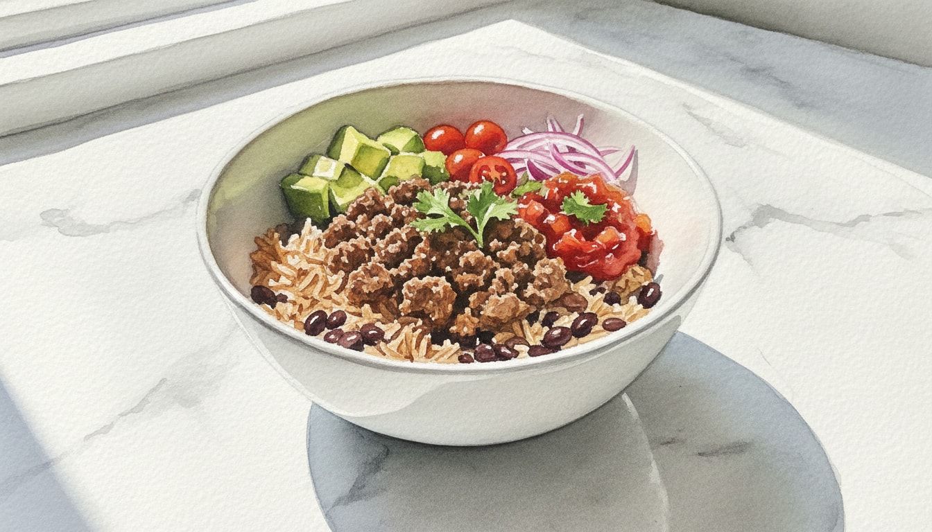 Healthy Tex-Mex Beef Burrito Bowl