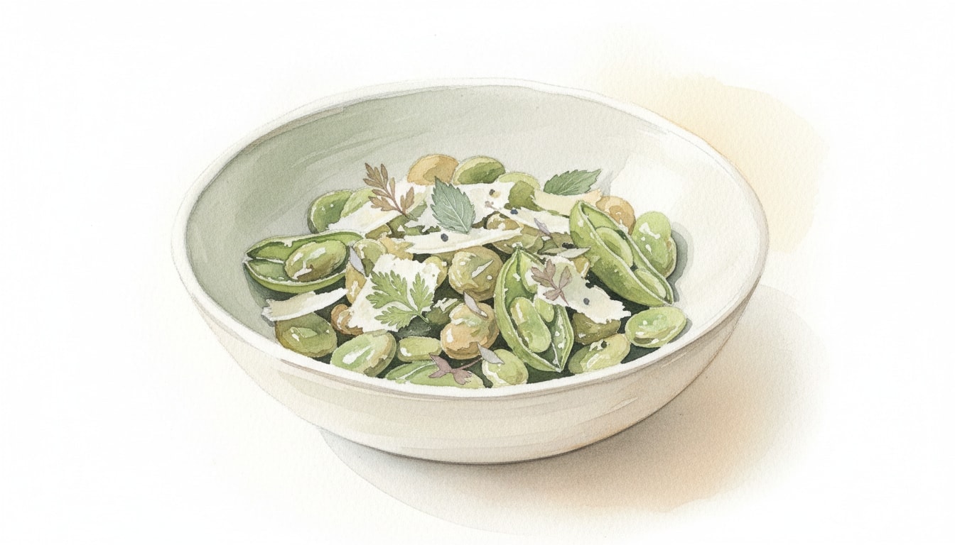 Hearth's Fava Bean Salad with Pecorino Toscano and Herbs